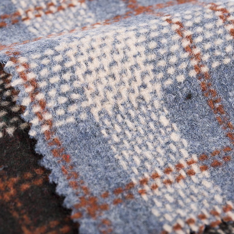 Stiplede linjer Rutet motestil ulltweedstoff for vinter 3497