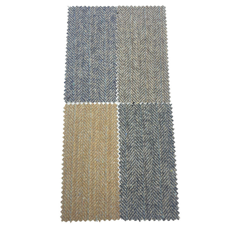 Italiensk brun blå stripete ull tweed stoffer for å passe 3534