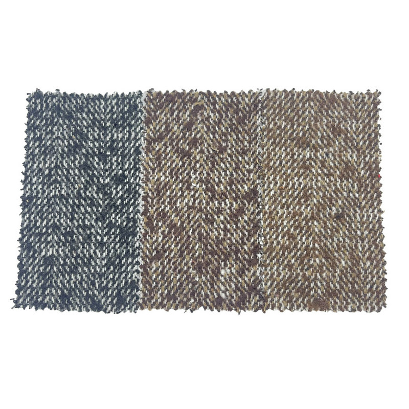 Børste fiskebein tykk brun ull tweed stoffer for møbeltrekk 3787