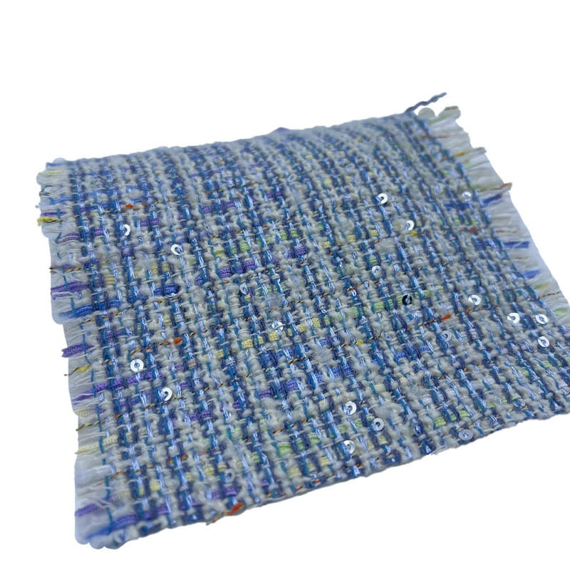 Ull Polyester Metallic Paljetter Tweed Stoffer For Dame Kjole Kåper ZZH24018